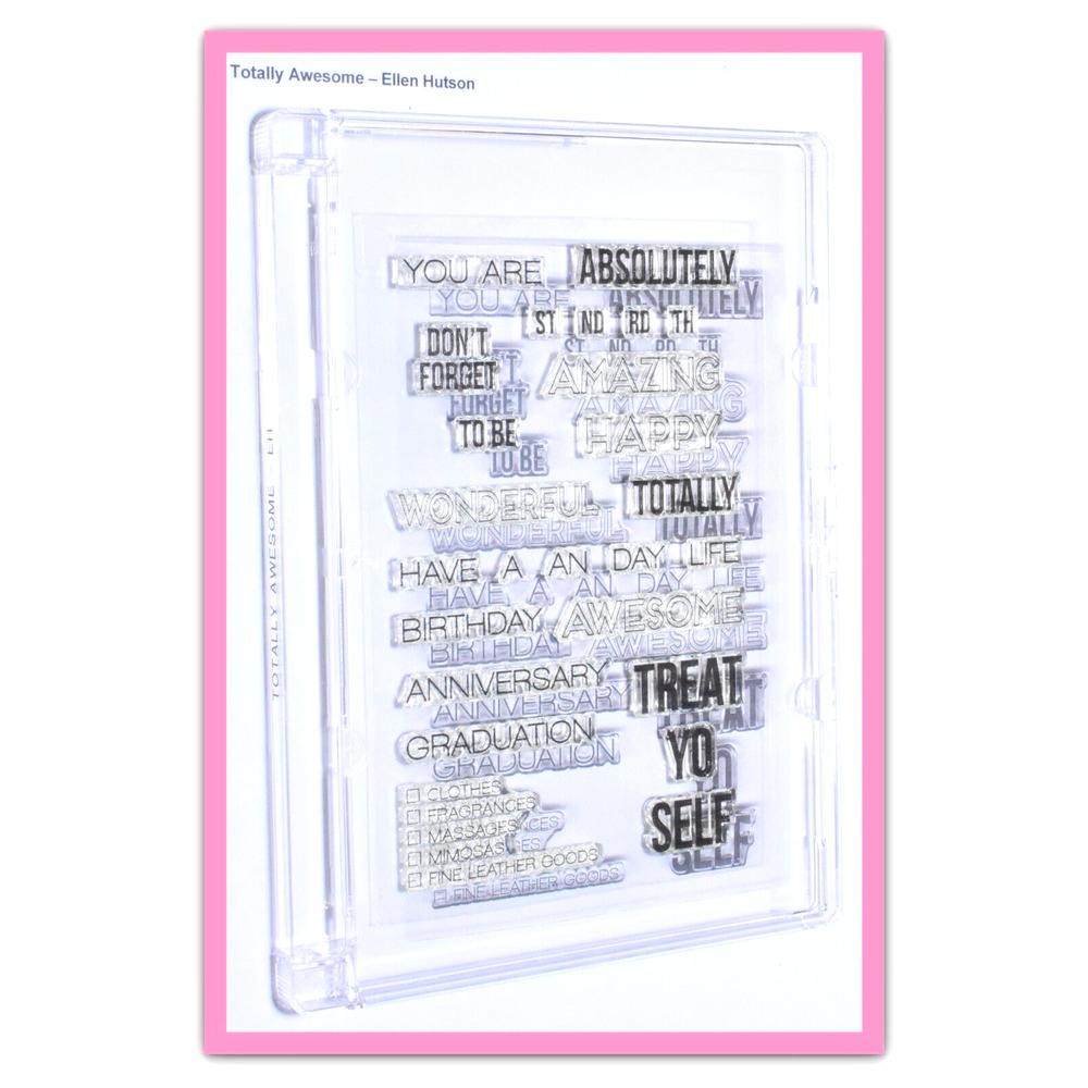 Essentials By Ellen Totally Awesome Clear Photopolymer Stamp Set Scrapbooking